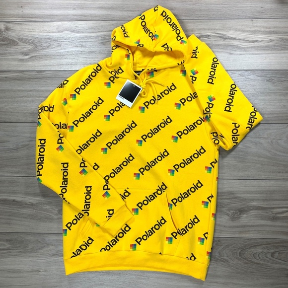 polaroid hoodie yellow